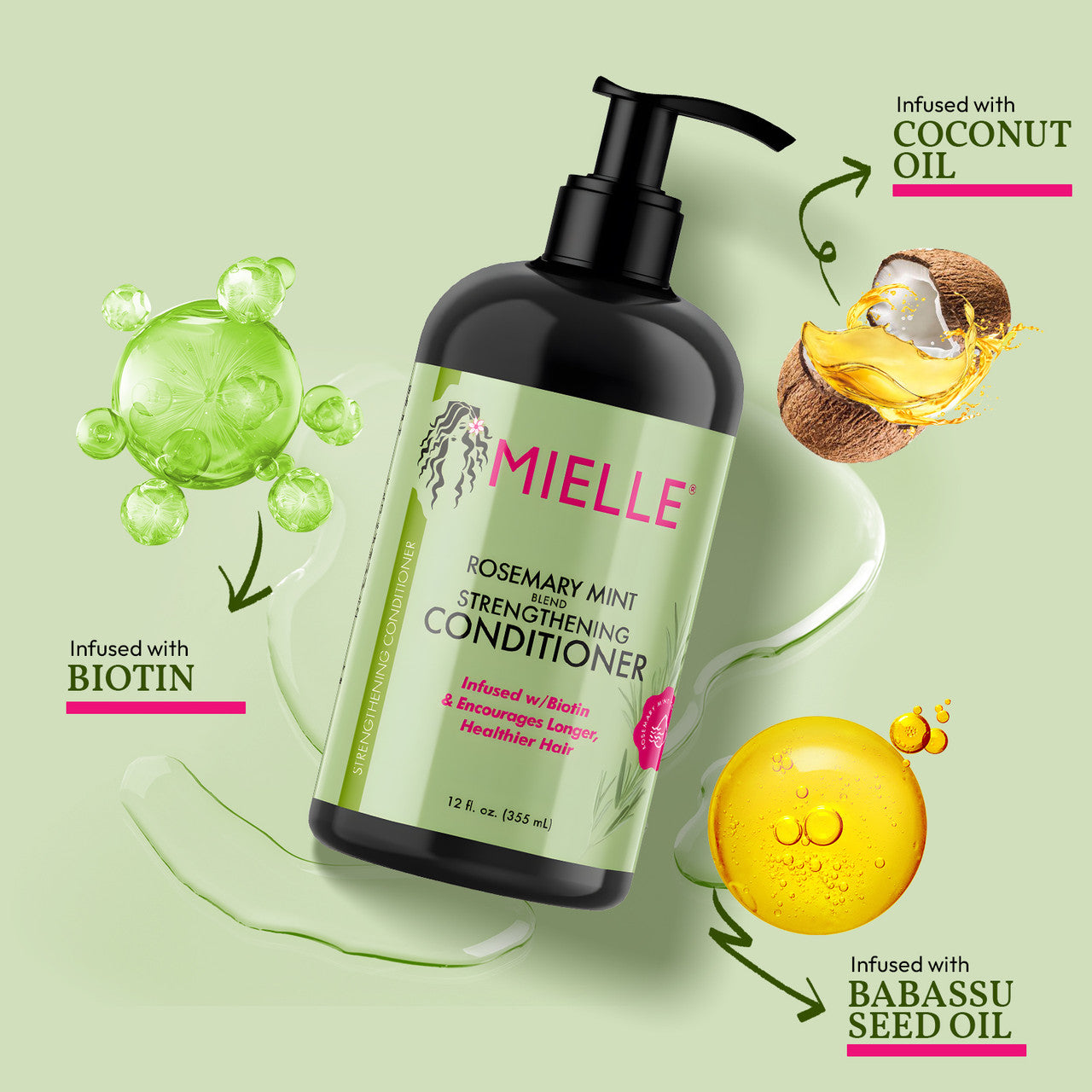 MIELLE  ROSEMARY MINT STRENGTHENING CONDITIONER ( 355ML )