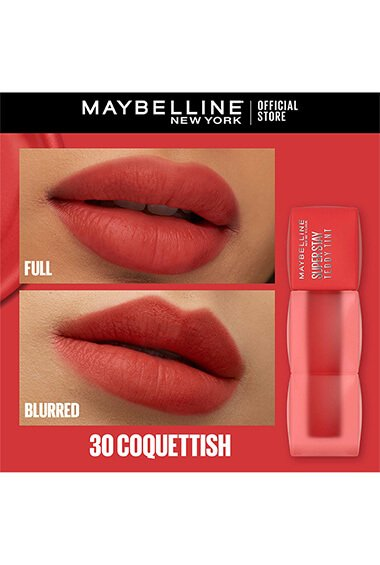 MAYBELLINE SUPER STAY TEDDY TINT 12 HOUR BLURRED MATTE • PLUSH COMFORT LONGWEAR • TRANSFERPROOF